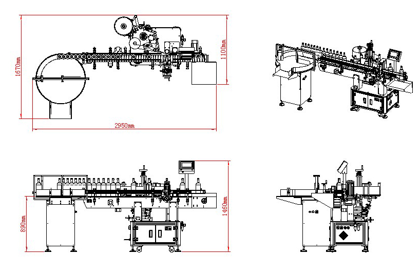 Automatic Vertical Red Wine Transparent Labels Labelling Machine Details