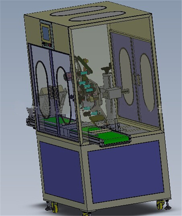 The flat surface labeling machine with protective chamber