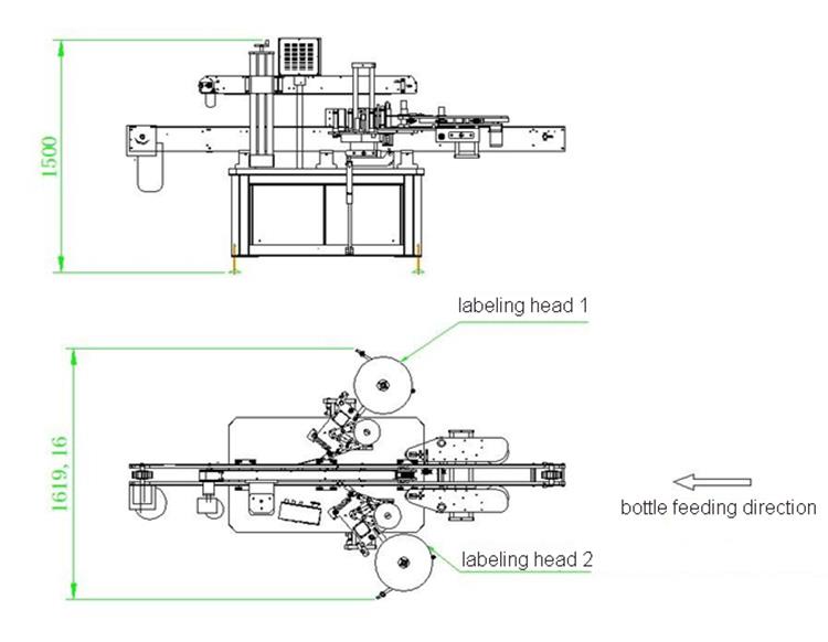 Vertical Plastic Bottle Front and Back Side Double Side Labeling Machine